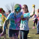 HOLI 2016 two students throwing color dust